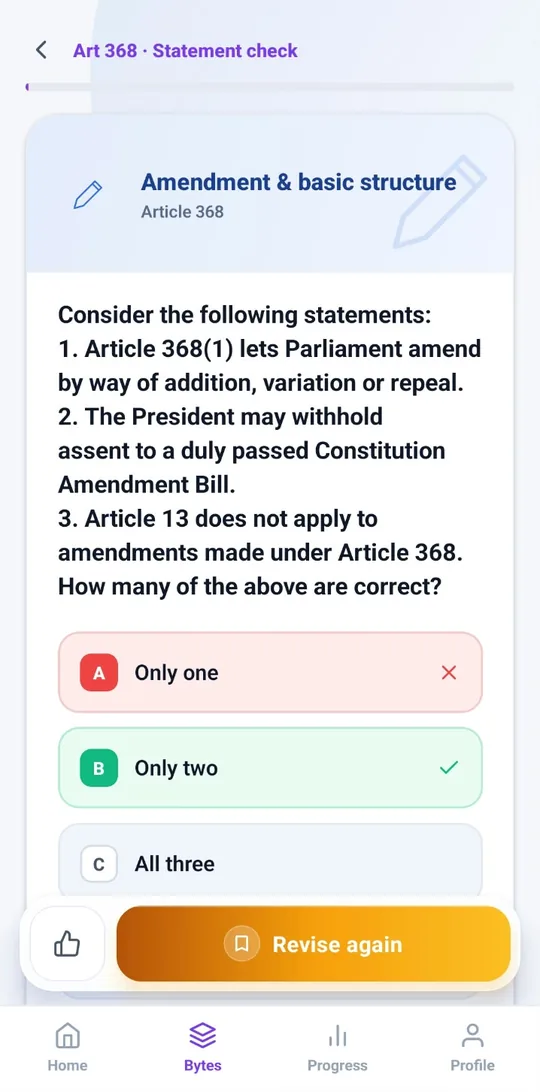 A statement check byte on Article 368, answered